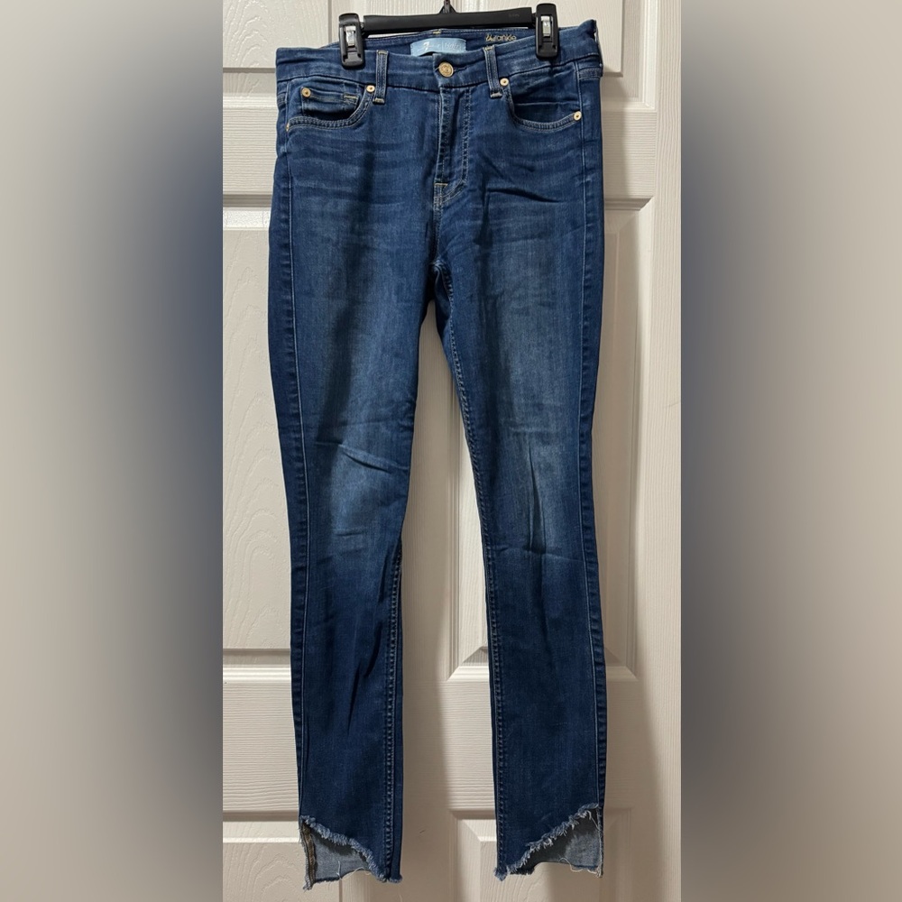 2/$25 7 For All Mankind Dark Blue Straight Leg Jeans